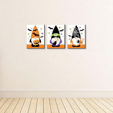 Big Dot of Happiness Halloween Gnomes - Fall Wall Art and Spooky Room Decor - 7.5 x 10 inches - Set of 3 Prints