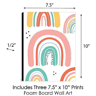 Big Dot of Happiness Hello Rainbow - Boho Nursery Wall Art and Kids Room Decor - 7.5 x 10 inches - Set of 3 Prints