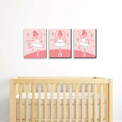 Big Dot of Happiness Tutu Cute Ballerina - Ballet Nursery Wall Art and Kids Room Decor - 7.5 x 10 inches - Set of 3 Prints