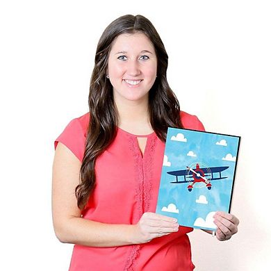Big Dot of Happiness Taking Flight - Airplane - Vintage Plane Baby Boy Wall Art and Kids Room Decor - Gift Ideas - 7.5 x 10 inches - Set of 3 Prints