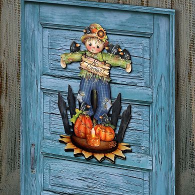 No Crows Scarecrow Halloween Door Decor by J. Mills-Price - Thanksgiving Halloween Decor