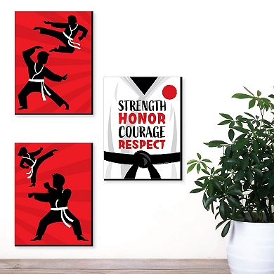 Big Dot of Happiness Karate Master - Martial Arts Wall Art and Kids Room Decor - 7.5 x 10 inches - Set of 3 Prints