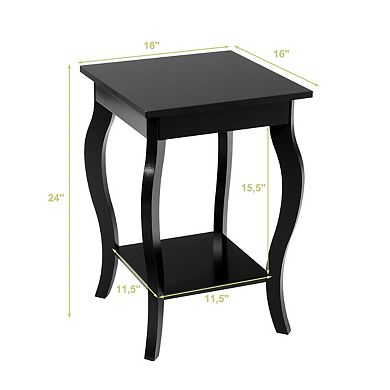 Set of 2 Side Table Sofa Table Night Stand with Shelf