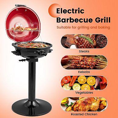 1600W Electric BBQ Grill with Removable Non-Stick Warming Rack