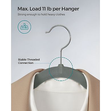 50-Pack Velvet Coat Hangers with Shoulder Notches - Space-Saving, Secure Grip