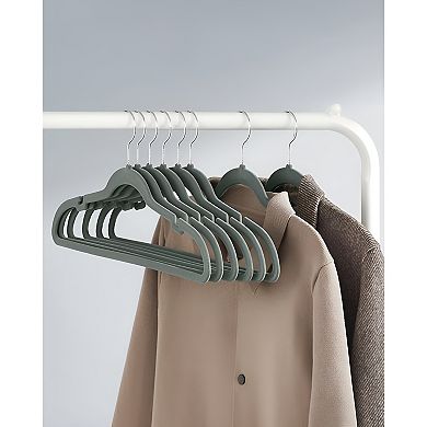 50-Pack Velvet Coat Hangers with Shoulder Notches - Space-Saving, Secure Grip