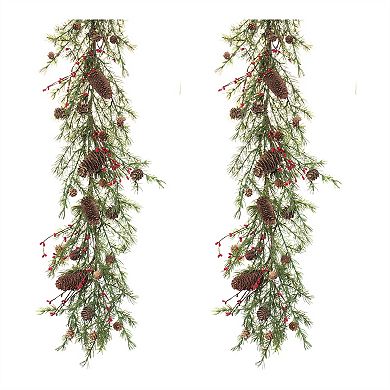 Pine Cone Berry Twig Garland (Set of 2)