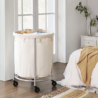 Laundry Hamper On Wheels, With Steel Frame And Removable Bag