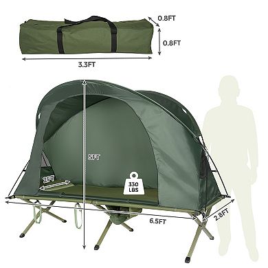 Cot Elevated Compact Tent Set with External Cover