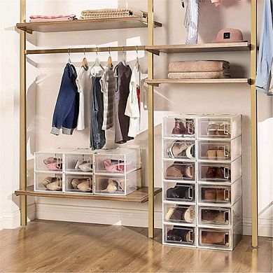 Pack Of 18 Stackable Shoe Storage Organizers, Versatile And Foldable For Sneakers