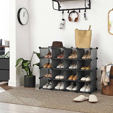 Shoe Rack, Space Saving 15-cube Plastic Shoe Storage Organizer Units, Modular Cabinet, Ideal