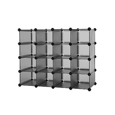 Shoe Rack, Space Saving 15-cube Plastic Shoe Storage Organizer Units, Modular Cabinet, Ideal