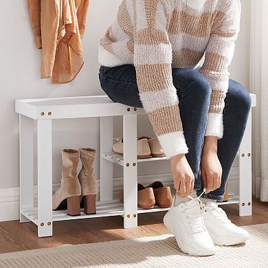 Shoe Rack for Boots, Entryway Storage Organizer, 3-Tier Shoe Shelf