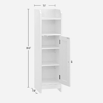 Small Bathroom Storage Corner Floor Cabinet With Doors And Shelves, Bathroom Storage Organizer