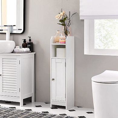 Small Bathroom Storage Corner Floor Cabinet With Doors And Shelves, Bathroom Storage Organizer