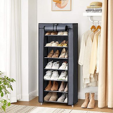 Shoe Rack, 7-tier Shoe Storage Cabinet With Fabric Cover, Shoe Storage Organizer, Dustproof