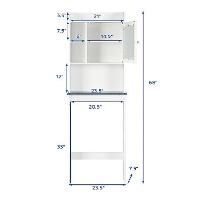 Bathroom Space Saver White Over the Toilet Cabinet