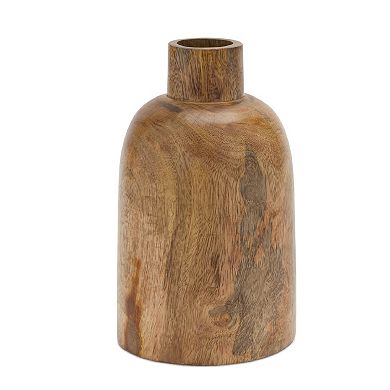 Mango Wood Bottle Vase (Set of 2)
