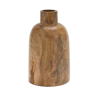 Mango Wood Bottle Vase (Set of 2)