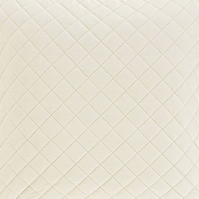 Five Queens Court Cozy 3-Piece Winter White Euro Quilt & Sham Set