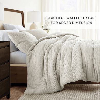 Home Collection All Season Down-Alternative Waffle Textured Comforter Set with Sham