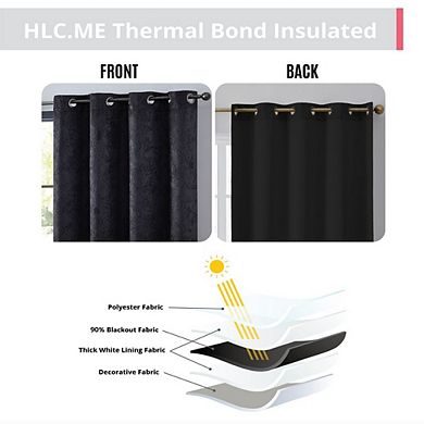 THD Peamont Lattice Thermal Energy Efficient Room Darkening Light Blocking Privacy Blackout Grommet Curtain Panels - Set of 2