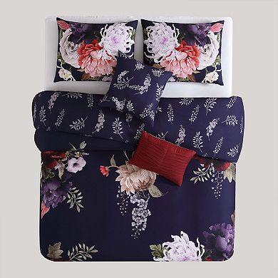 Bebejan Deep Purple Garden 100% Cotton 5-piece Reversible Comforter Set