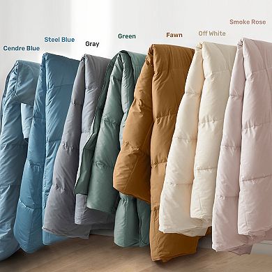 Unikome Medium Weight Organic Goose Down Comforter Fluffy Duvet Insert for All-Season