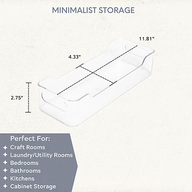 12 x 4 Acrylic Stackable Fridge Organizer Storage Bin