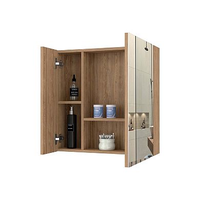 Kenya Medicine Cabinet, Mirror, Double Door, Four Interior Shelves