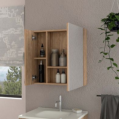 Kenya Medicine Cabinet, Mirror, Double Door, Four Interior Shelves