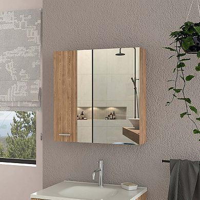 Kenya Medicine Cabinet, Mirror, Double Door, Four Interior Shelves