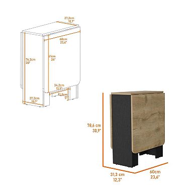 Kailua Folding Dining Table, Space-Saving, Foldable in 3 Forms