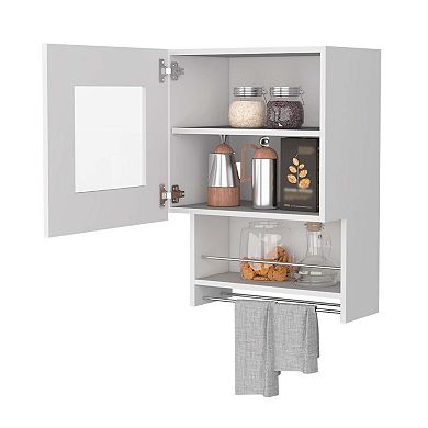 Florence Kitchen Wall Cabinet, Spice and Towel Rack