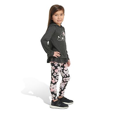 Girls 4-6x adidas Hooded Ruffle Top & Leggings Set