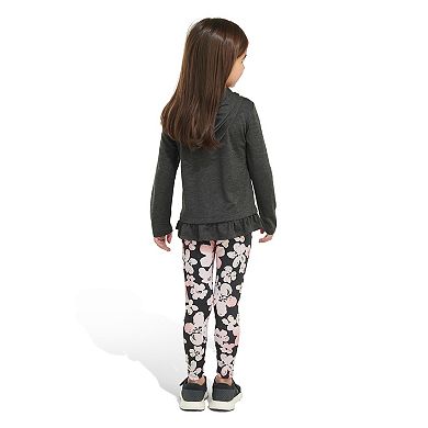 Girls 4-6x adidas Hooded Ruffle Top & Leggings Set