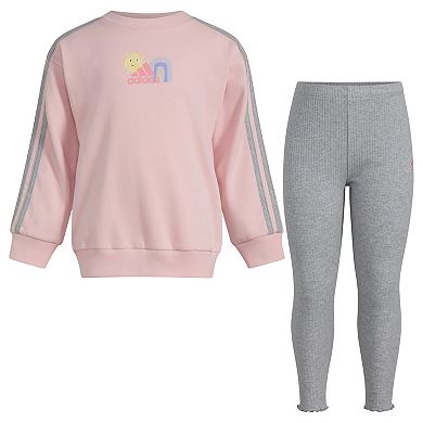 Girls 4-6x adidas French Terry Crewneck Pullover & Leggings Set