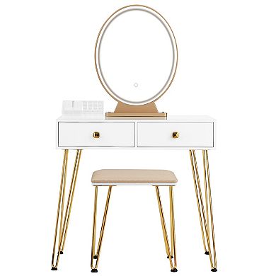 Industrial Makeup Dressing Table With 3 Lighting Modes