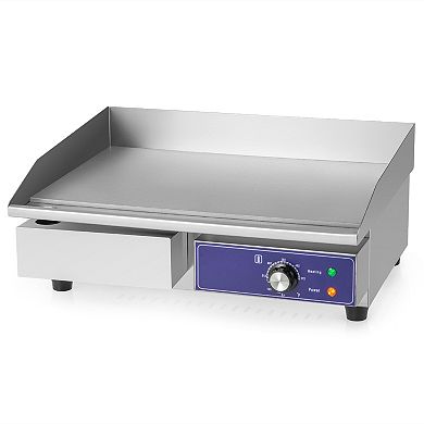 Commercial Electric Griddle with Adjustable Temperature Control-Silver