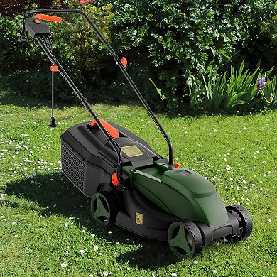 12-amp 13.5 Inch Adjustable Electric Corded Lawn Mower With Collection Box