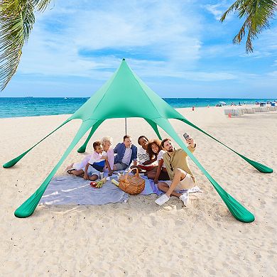 Beach Canopy Tent with UPF50+ Sun Protection and Shovel