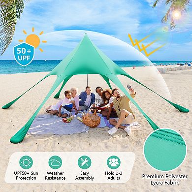 Beach Canopy Tent with UPF50+ Sun Protection and Shovel