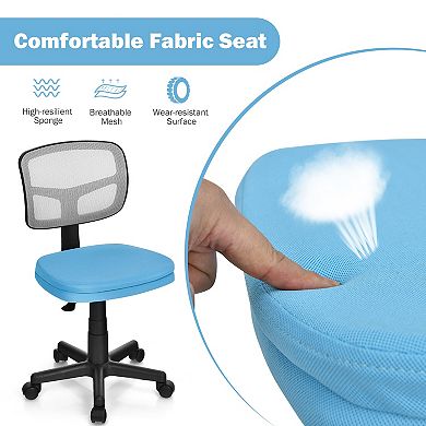 Armless Computer Chair with Height Adjustment and Breathable Mesh for Home Office