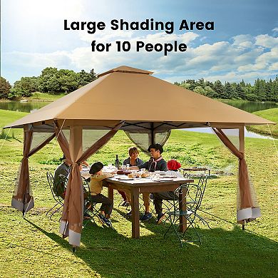 13 x 13 Feet Pop-up Instant Canopy Tent with Mesh Sidewall