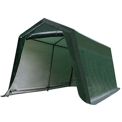 Outdoor Carport Shed with Sidewalls and Waterproof Rip Stop Cover - 10 x 10 ft