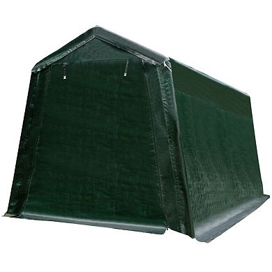 Outdoor Carport Shed with Sidewalls and Waterproof Rip Stop Cover - 10 x 10 ft