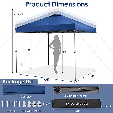 10 x 10 Feet Foldable Outdoor Instant Pop-up Canopy with Carry Bag