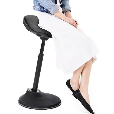 Adjustable Standing Desk Chair, Swivel Ergonomic Standing Stool, Sitting Balance Chair Office, Swivel Stool Anti-Slip Bottom Pad, Comfortable and Breathable Sea