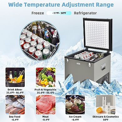 Portable Car Refrigerator With DC And AC Adapter - 68 QT