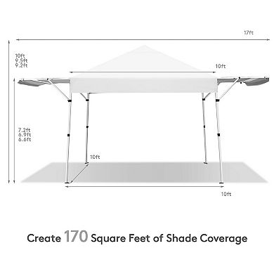 17 Feet x 10 Feet Foldable Pop up Canopy with Adjustable Instant Sun Shelter